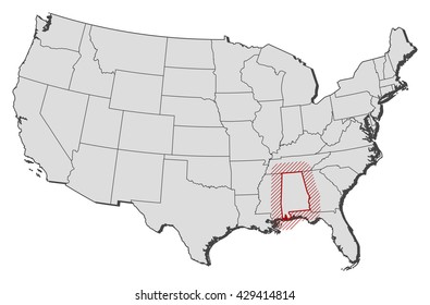 Map - United States, Alabama