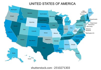 Map of United States of America