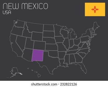 A Map of the the United States of America with one state selected - New Mexico