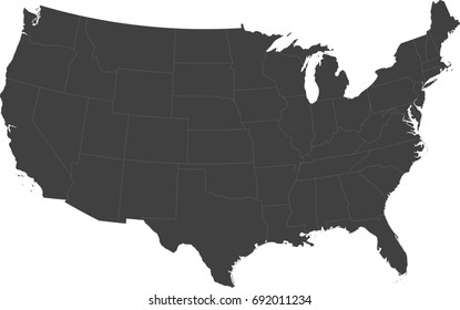 Map United States America Split Into Stock Vector (Royalty Free ...