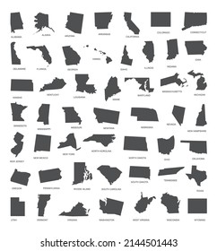 Map of The United States of America USA Divided States Maps Silhouette