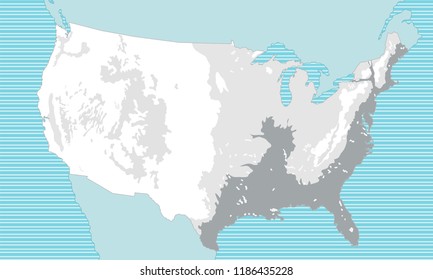Map of United States of America, vector illustration.