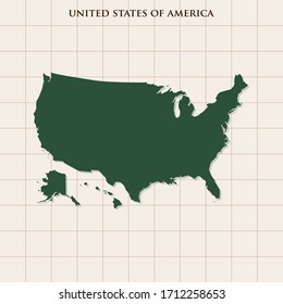 Map of United States of America vector design template