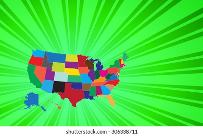 Map of The United States of America - Vector Illustration