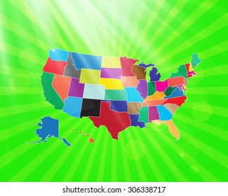 Map of The United States of America - Vector Illustration