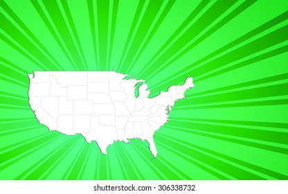 Map of The United States of America - Vector Illustration