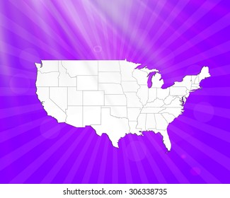 Map of The United States of America - Vector Illustration