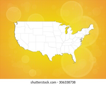 Map of The United States of America - Vector Illustration
