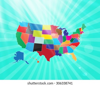 Map of The United States of America - Vector Illustration