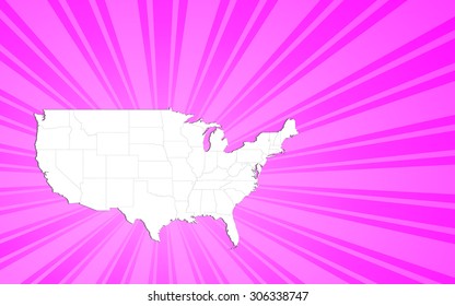 Map of The United States of America - Vector Illustration