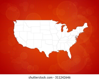 Map of The United States of America - Vector Illustration
