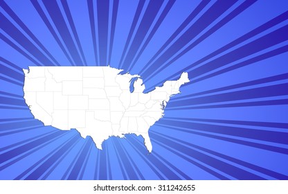 Map of The United States of America - Vector Illustration