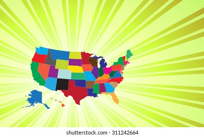 Map of The United States of America - Vector Illustration