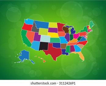 Map of The United States of America - Vector Illustration