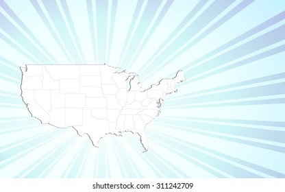 Map of The United States of America - Vector Illustration