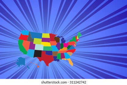 Map of The United States of America - Vector Illustration