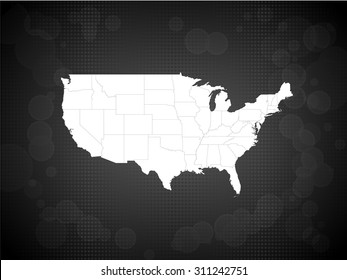 Map of The United States of America - Vector Illustration