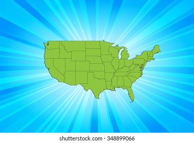 Map of The United States of America - Vector Illustration Bundle
