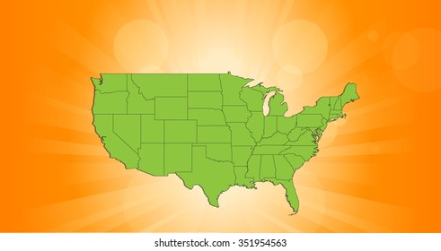 Map of The United States of America - Vector Illustration 