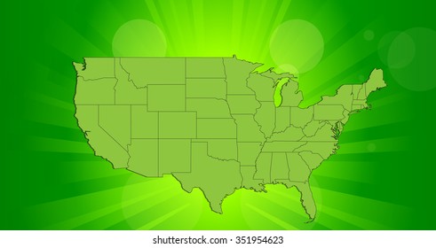 Map of The United States of America - Vector Illustration 