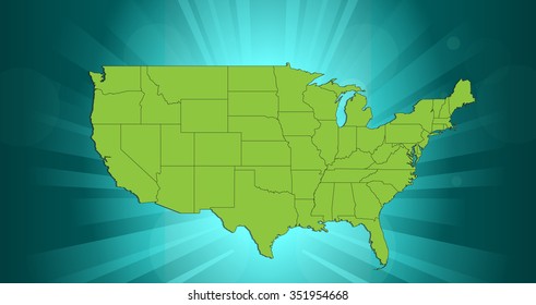Map of The United States of America - Vector Illustration 
