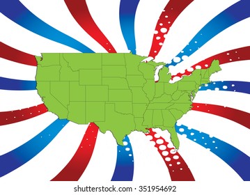 Map of The United States of America - Vector Illustration 