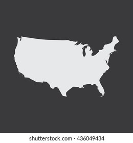 Map of United States of America with States Vector Illustration