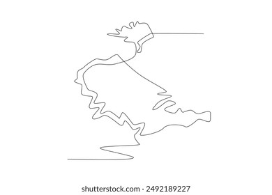 Map of United States of America. World map concept one-line drawing