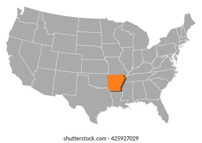 Map - United States, Arkansas