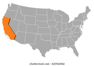 Map - United States, California