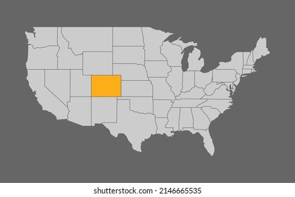 Map of the United States with Colorado highlight