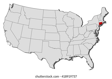 Map United States Connecticut Stock Vector (Royalty Free) 418919737 ...