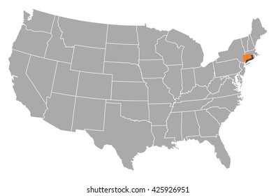 Map - United States, Connecticut