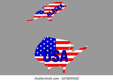Map of the United States in the form of a flag