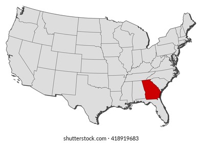 Map - United States, Georgia