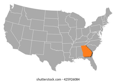 Map - United States, Georgia