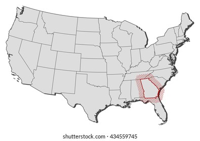 Map - United States, Georgia