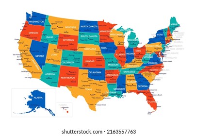 Map United States Highly Detailed Vector Stock Vector (Royalty Free ...