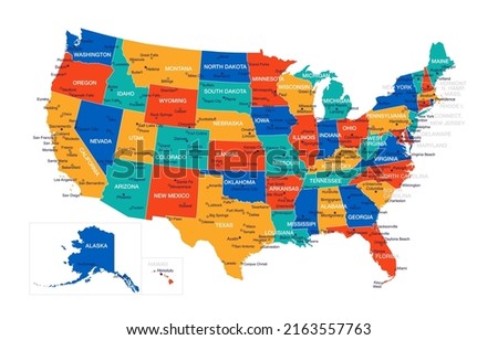 Map of United States - highly detailed vector illustration
