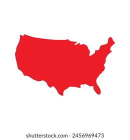 map of the United States icon. Illustration vector graphic of map of the United States