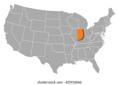 Map - United States, Indiana