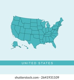 Map of the United States Isolated Vector – Ideal for Websites, Infographics, Travel, Reports, and Global Projects
