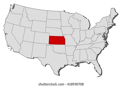 Map - United States, Kansas