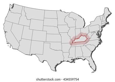 Map - United States, Kentucky