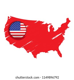 Map of the United States with a label