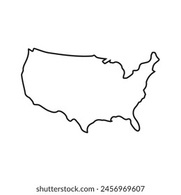 map of the United States line icon. Illustration vector graphic of map of the United States