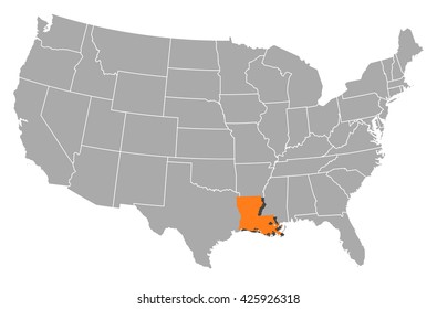 Map - United States, Louisiana