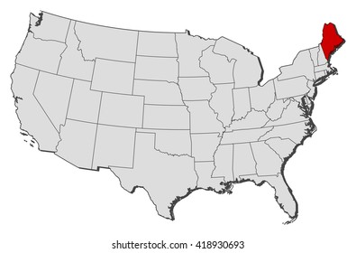 Map - United States, Maine