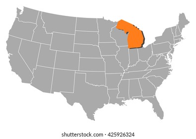 Map - United States, Michigan