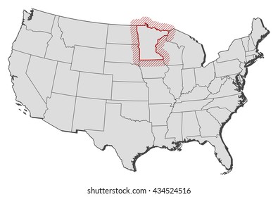 Map - United States, Minnesota